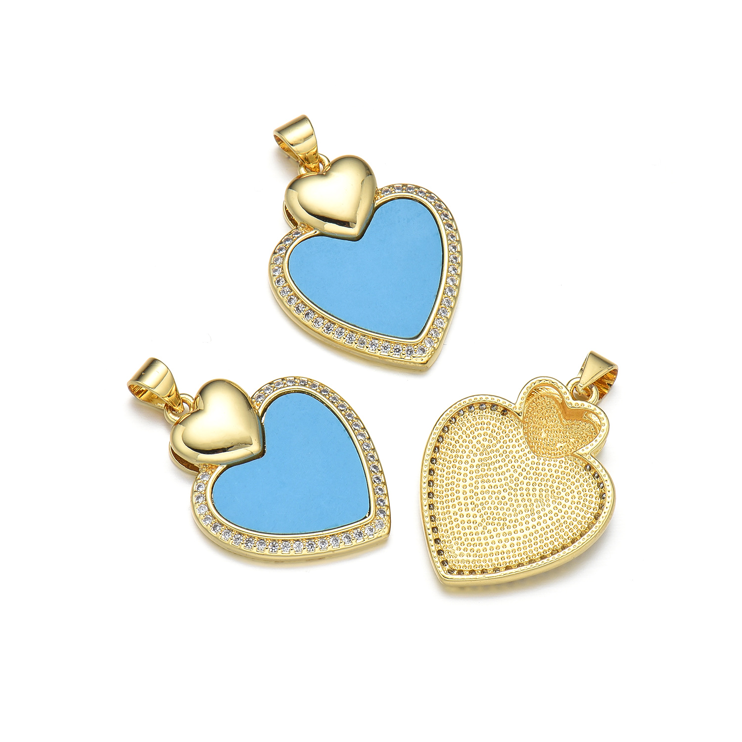 Basic Animal Heart Shape Copper Plating 18k Gold Plated Jewelry Accessories display picture 5