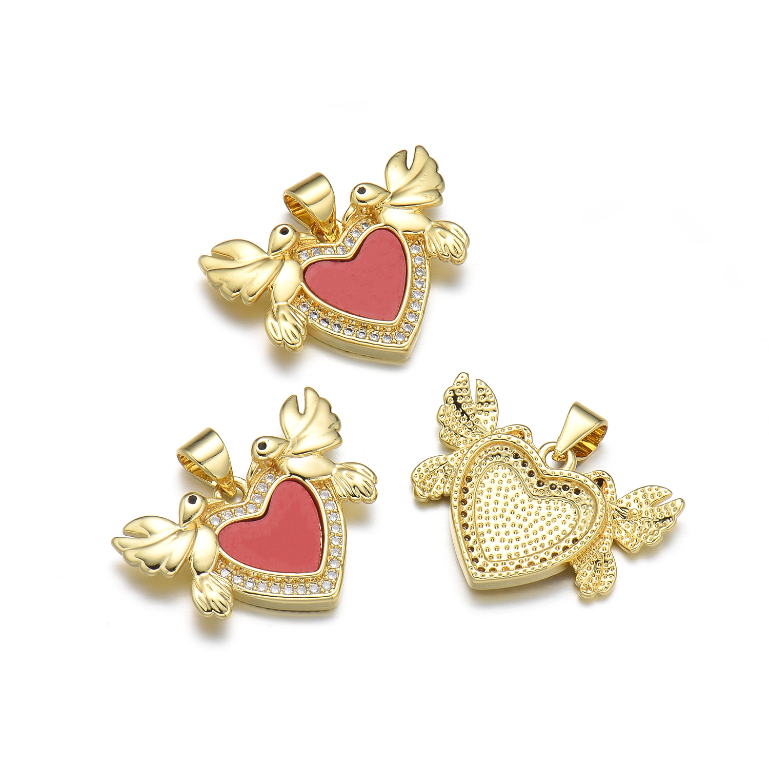 Basic Animal Heart Shape Copper Plating 18k Gold Plated Jewelry Accessories display picture 6