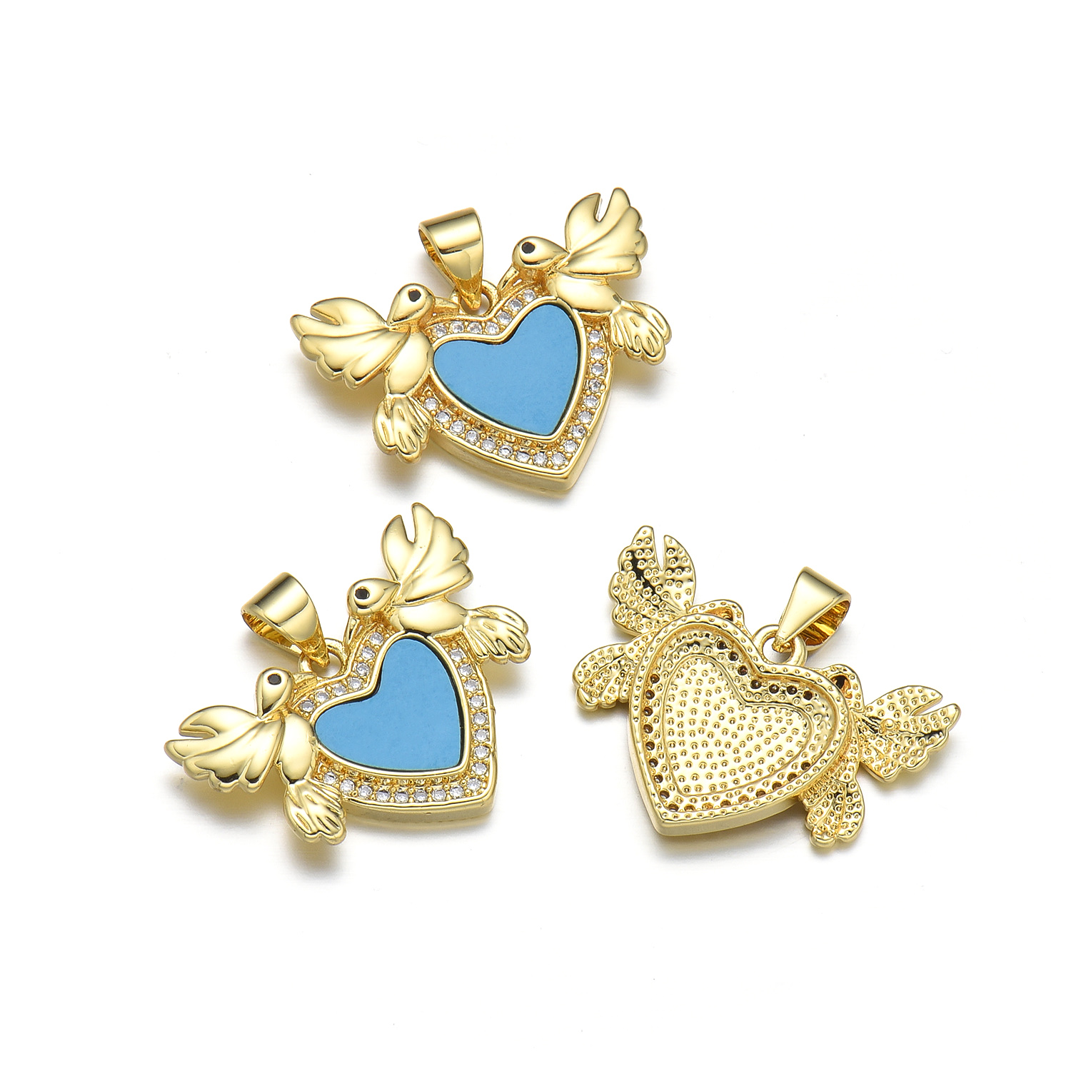 Basic Animal Heart Shape Copper Plating 18k Gold Plated Jewelry Accessories display picture 7