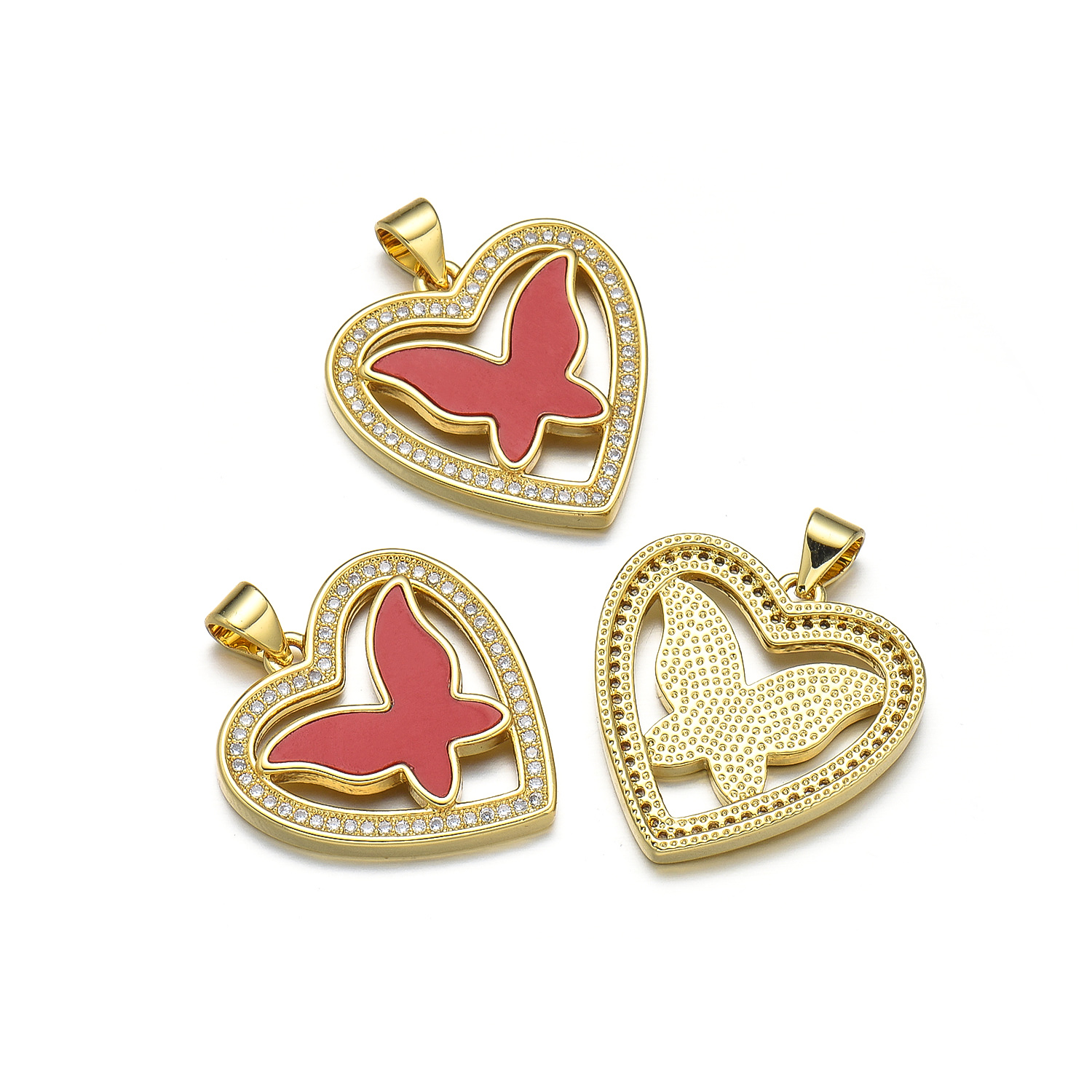 Basic Animal Heart Shape Copper Plating 18k Gold Plated Jewelry Accessories display picture 12
