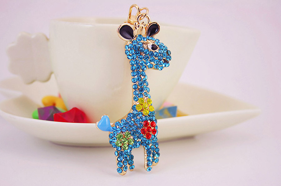 Simple Style Giraffe Alloy Inlay Rhinestones Women's Keychain display picture 5