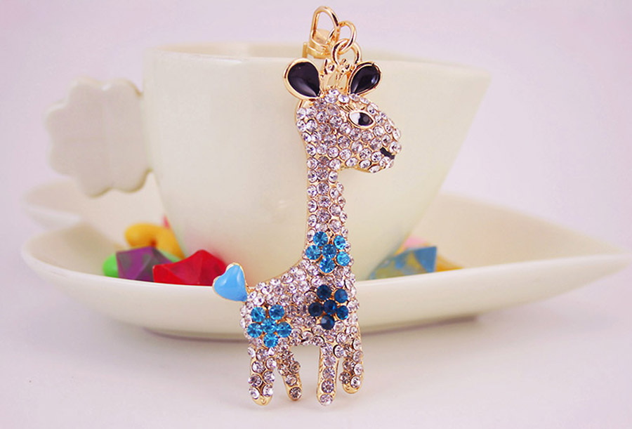 Simple Style Giraffe Alloy Inlay Rhinestones Women's Keychain display picture 3