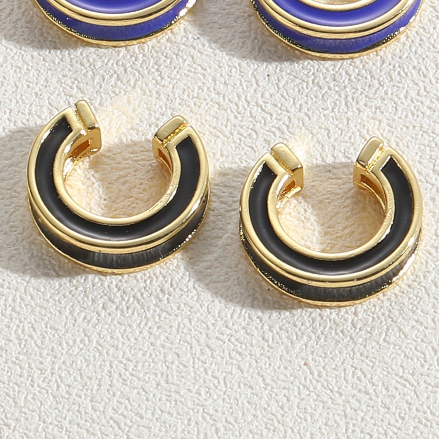 1 Pair Simple Style Solid Color Epoxy Plating Copper 14k Gold Plated Ear Cuffs display picture 11