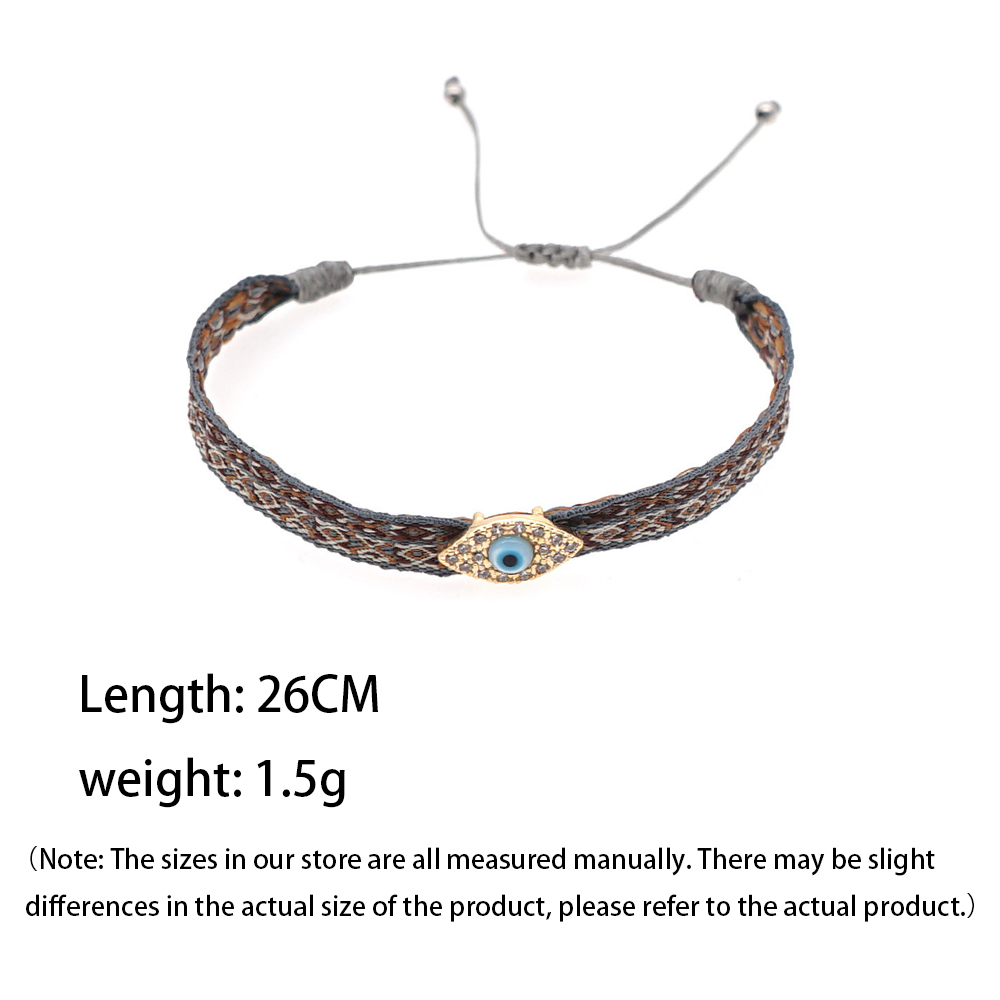 Simple Style Letter Devil's Eye Rope Knitting Inlay Rhinestones Women's Drawstring Bracelets display picture 6