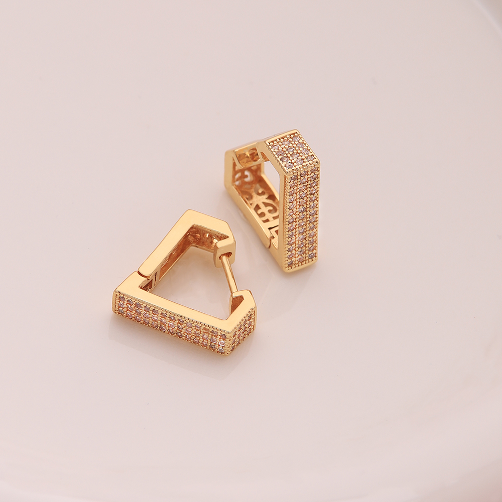 1 Paar Ig-stil Einfacher Stil Herzform Schlange Überzug Inlay Kupfer Zirkon 18 Karat Vergoldet Reif Ohrringe display picture 3