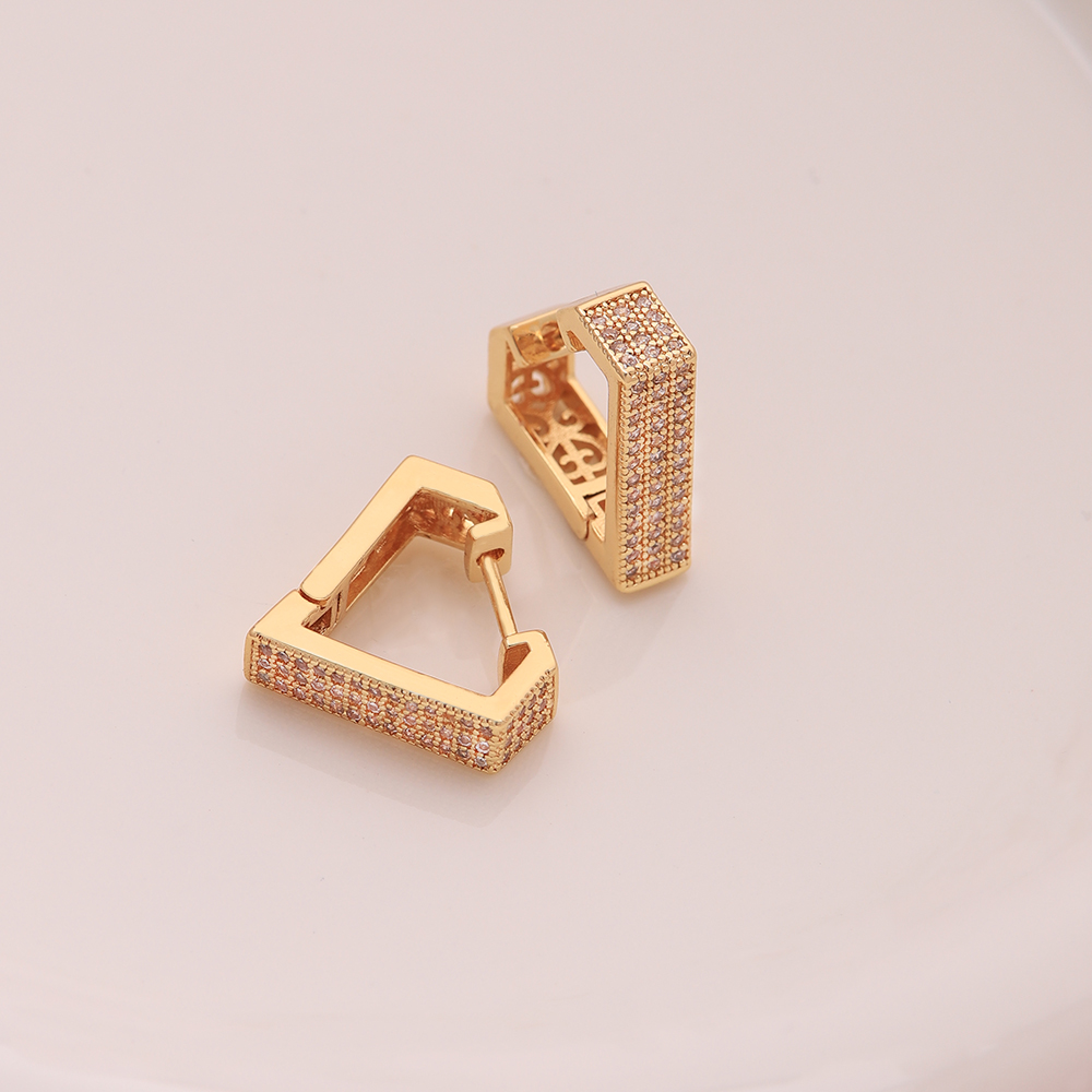 1 Pair Ig Style Simple Style Heart Shape Snake Plating Inlay Copper Zircon 18k Gold Plated Hoop Earrings display picture 3