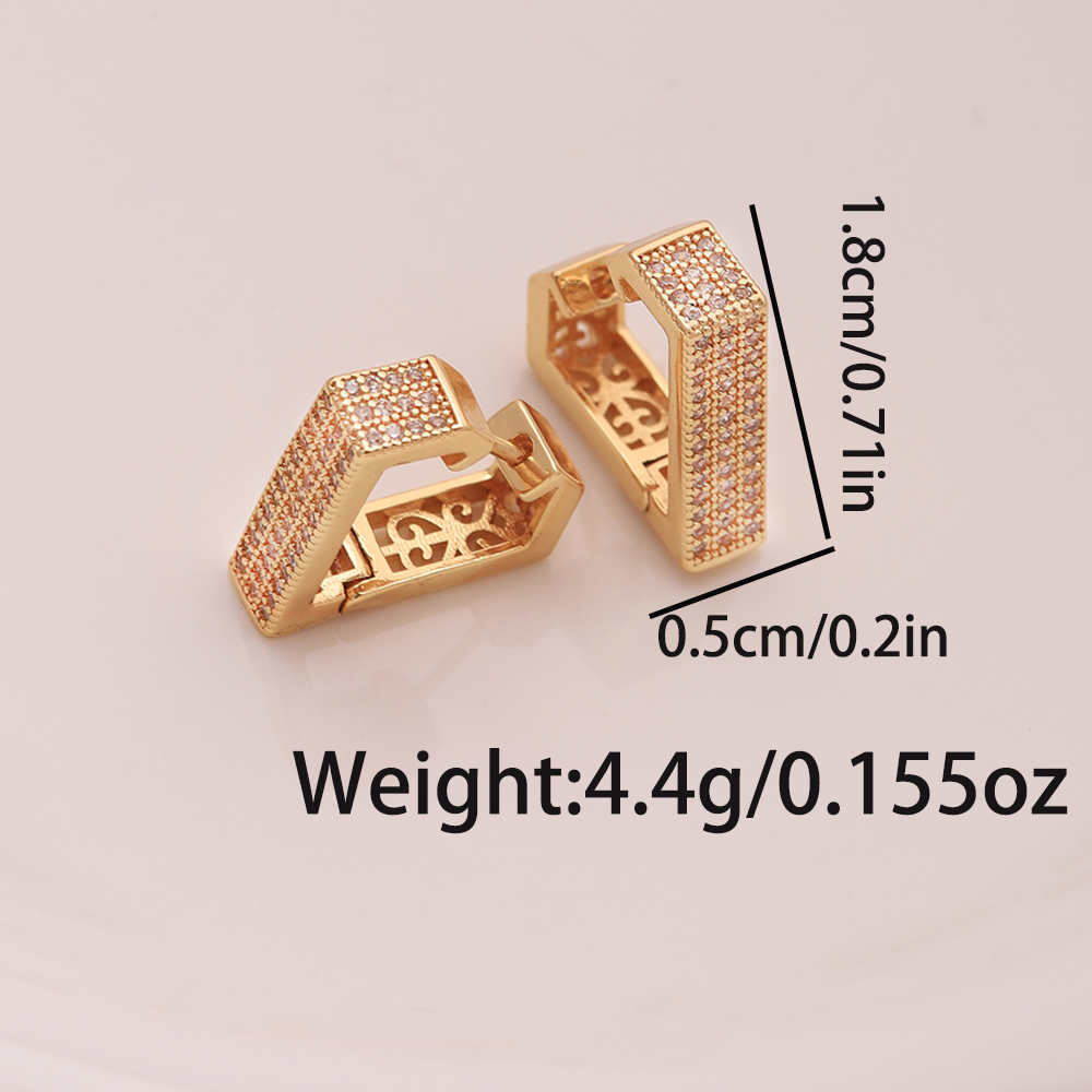 1 Paar Ig-stil Einfacher Stil Herzform Schlange Überzug Inlay Kupfer Zirkon 18 Karat Vergoldet Reif Ohrringe display picture 5