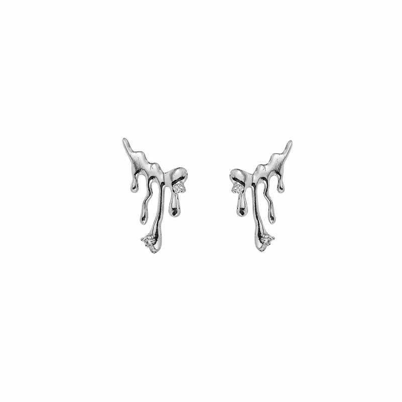 1 Pair Simple Style Water Droplets Plating Alloy Ear Studs display picture 4