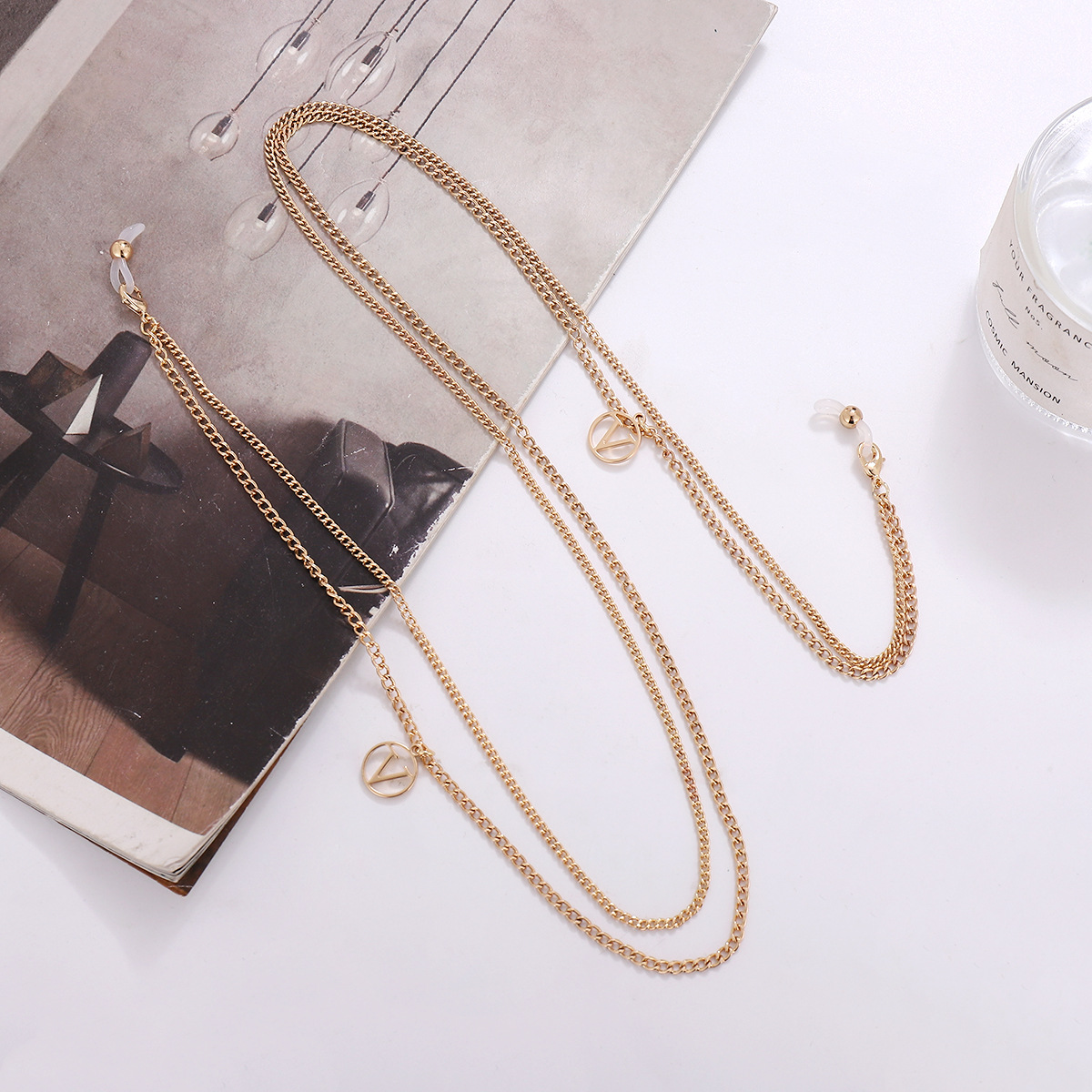 Basic Solid Color Metal Women's Glasses Chain display picture 2