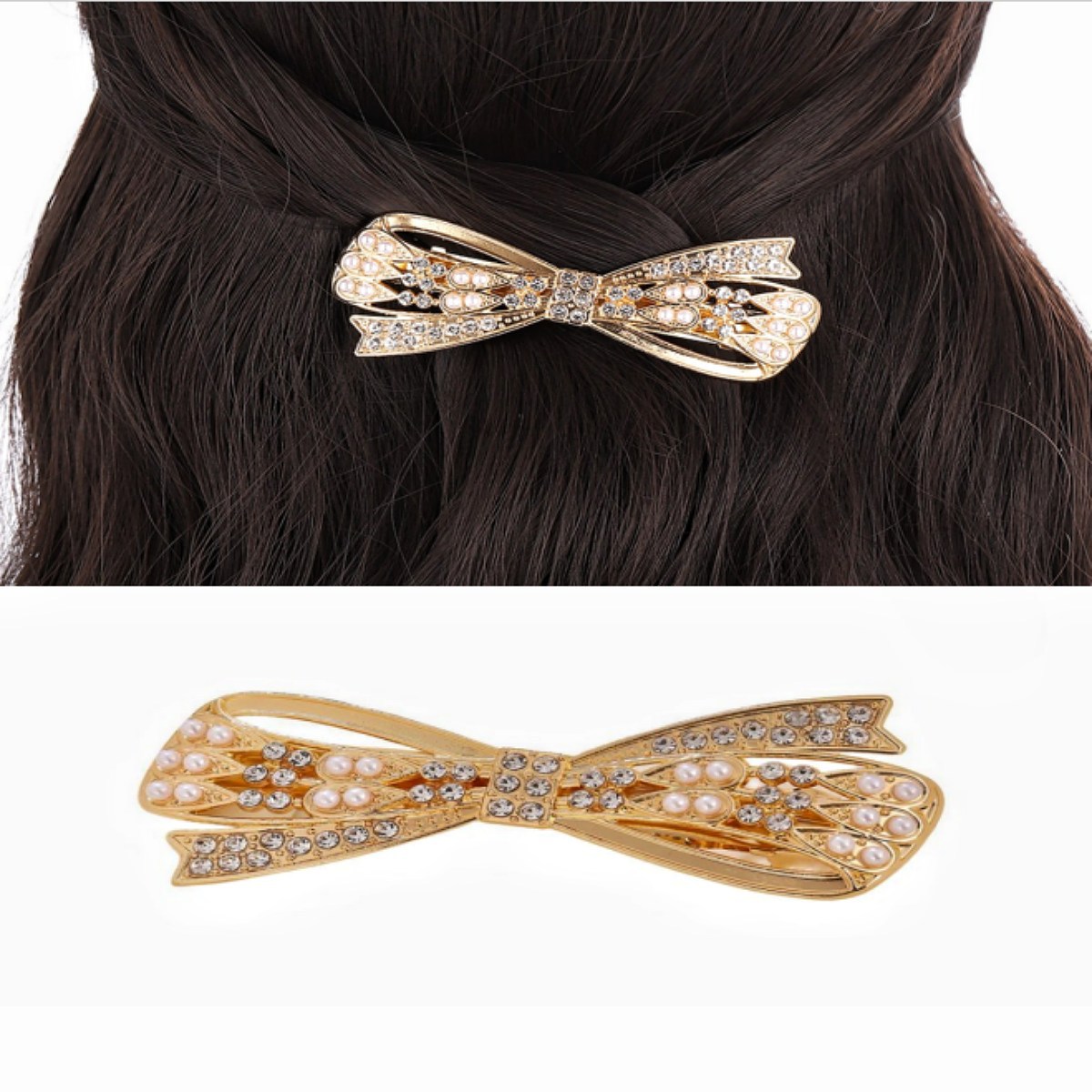 Women's Vintage Style Bow Knot Alloy Plating Hair Clip display picture 6