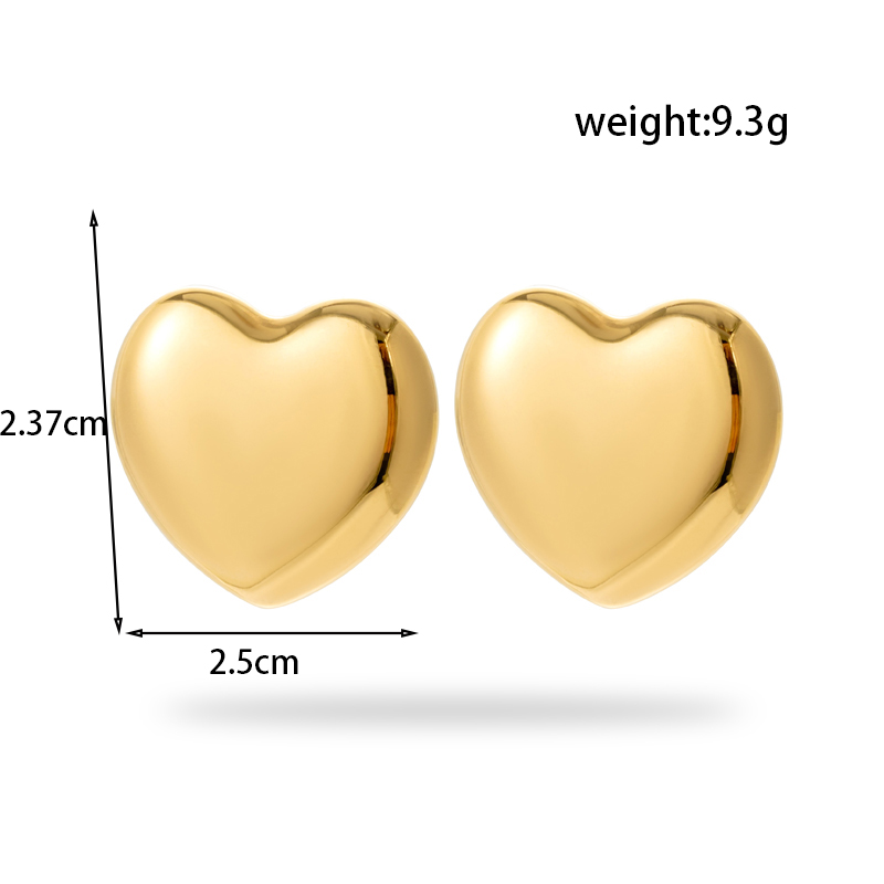 Simple Style Heart Shape Stainless Steel 18k Gold Plated Rings Earrings Necklace display picture 1
