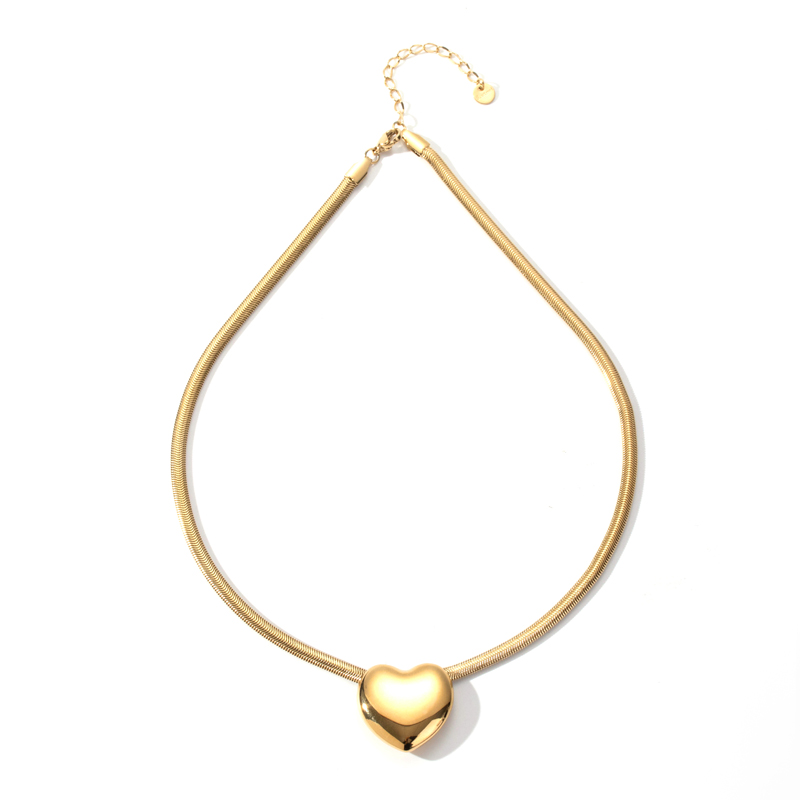 Wholesale French Style Simple Style Heart Shape Stainless Steel Plating 18k Gold Plated Jewelry Set display picture 2