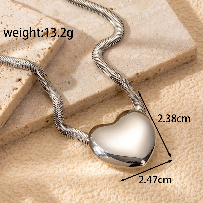 Einfacher Stil Herzform Rostfreier Stahl 18 Karat Vergoldet Ringe Ohrringe Halskette display picture 9