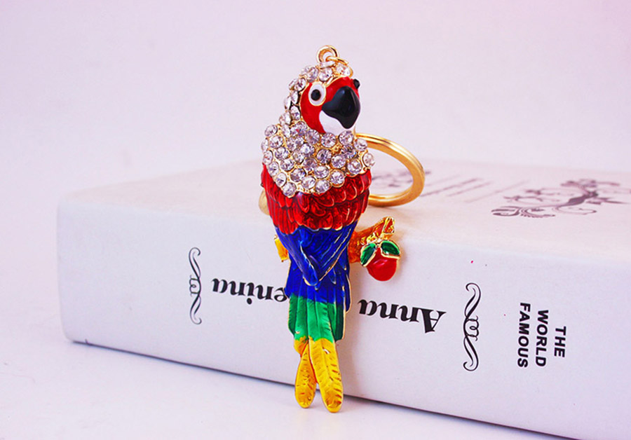 Simple Style Parrot Alloy Inlay Rhinestones Women's Keychain display picture 1
