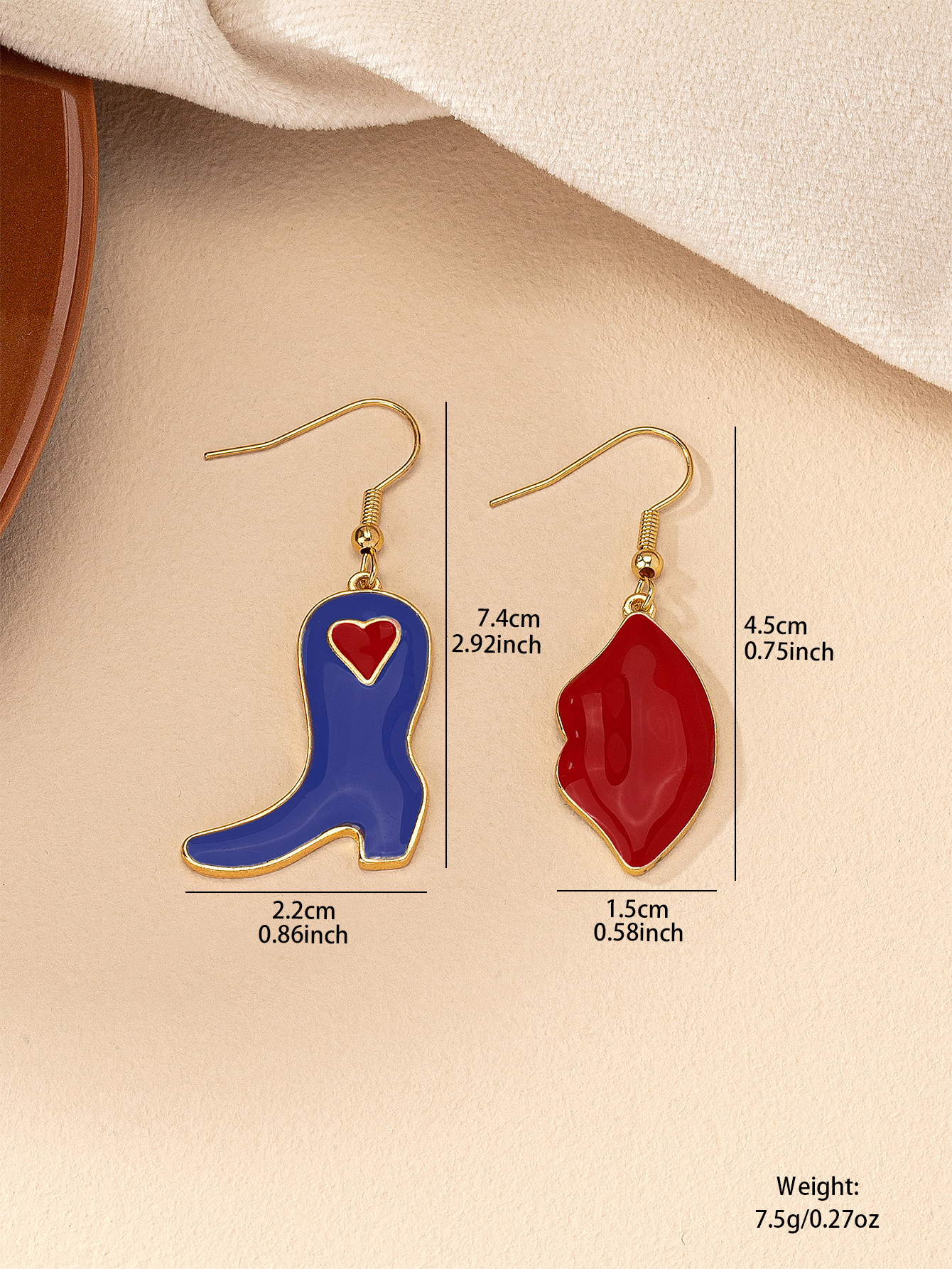 1 Pair Fashion Lips Boots Enamel Plating Alloy Drop Earrings display picture 3