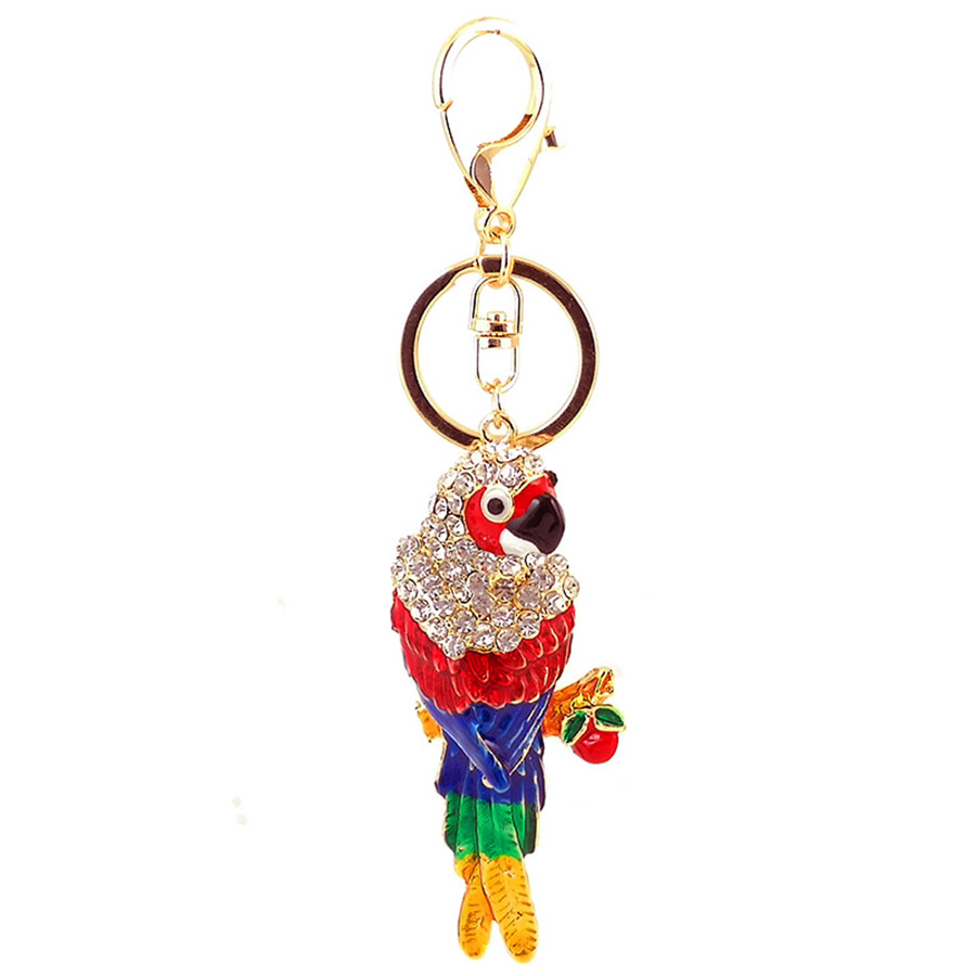 Simple Style Parrot Alloy Inlay Rhinestones Women's Keychain display picture 3