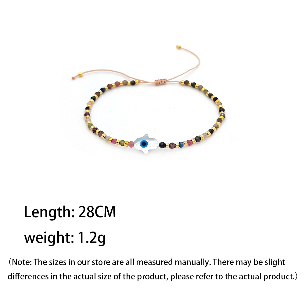 Simple Style Geometric Hand Of Fatima Seed Bead Rope Copper Wholesale Drawstring Bracelets display picture 6