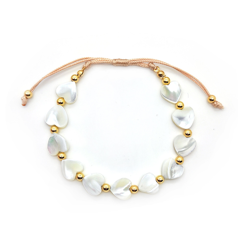 Romantisch Herzform Hülse Kupfer Perlen Stricken Armbänder display picture 5