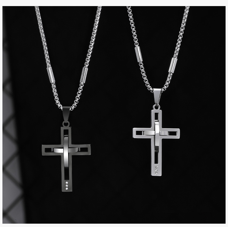 Hip-Hop Cross 304 Stainless Steel Polishing Unisex Pendant Necklace display picture 2