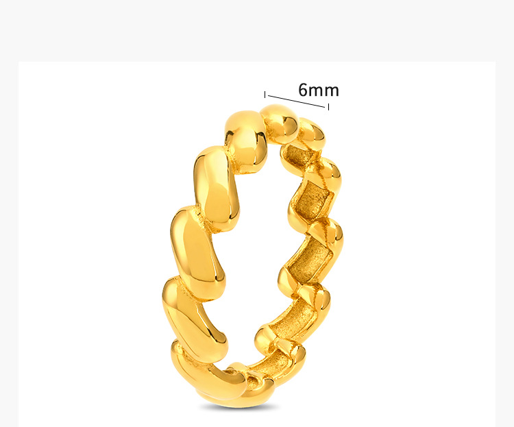 304 Stainless Steel 18K Gold Plated Simple Style Plating Geometric Rings display picture 1
