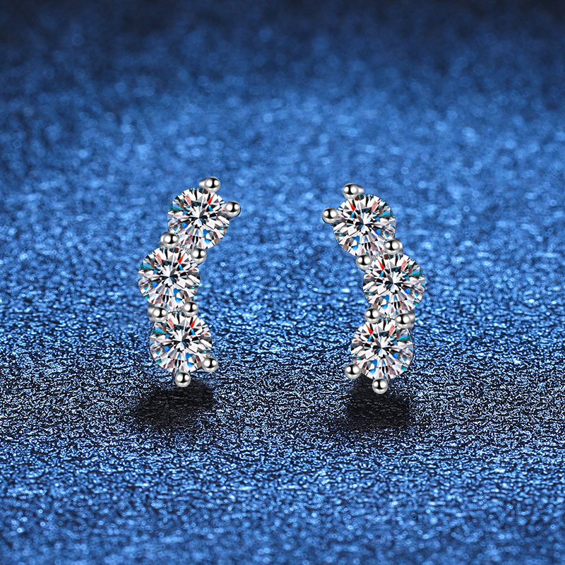 1 Pair Elegant Glam Solid Color Plating Inlay Sterling Silver Zircon White Gold Plated Ear Studs display picture 2