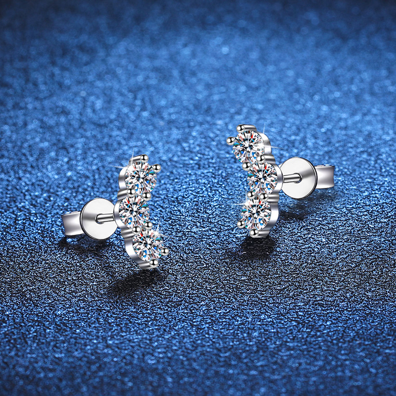 1 Pair Elegant Glam Solid Color Plating Inlay Sterling Silver Zircon White Gold Plated Ear Studs display picture 3