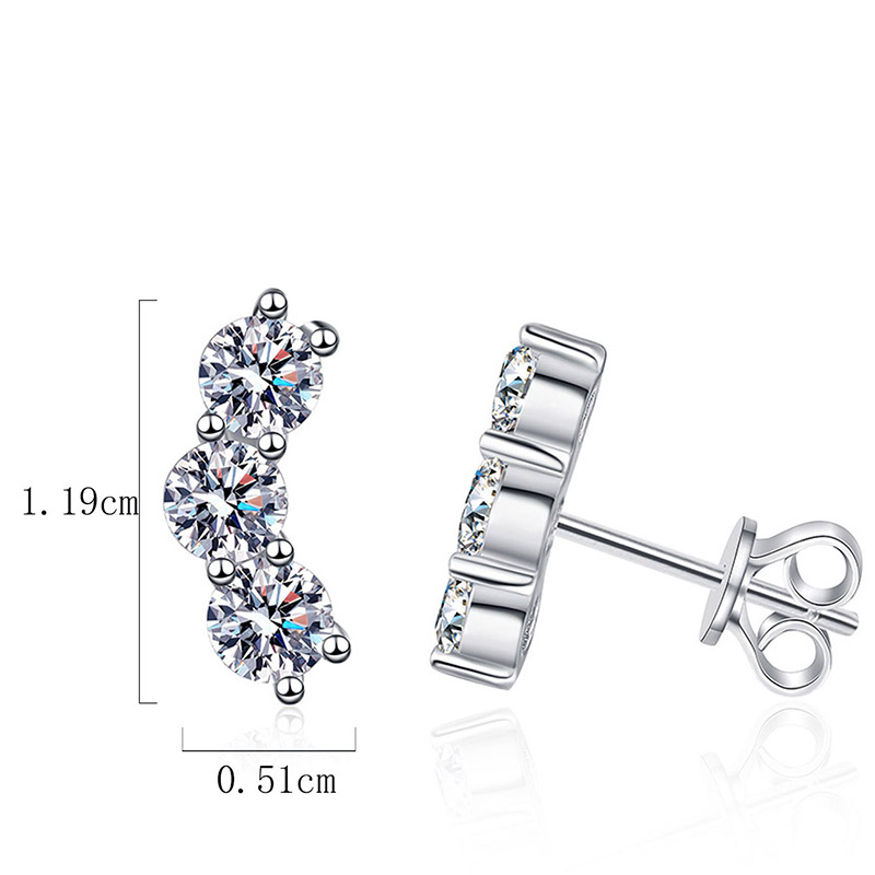 1 Paire Élégant Glamour Couleur Unie Placage Incruster Argent Sterling Zircon Or Blanc Plaqué Boucles D'oreilles display picture 5