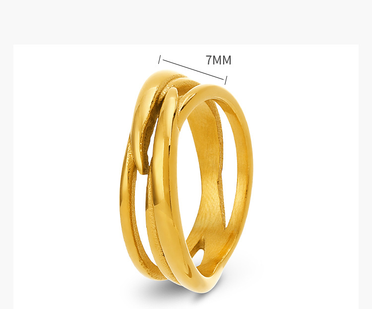 304 Stainless Steel 18K Gold Plated IG Style Simple Style Plating Geometric Rings display picture 1