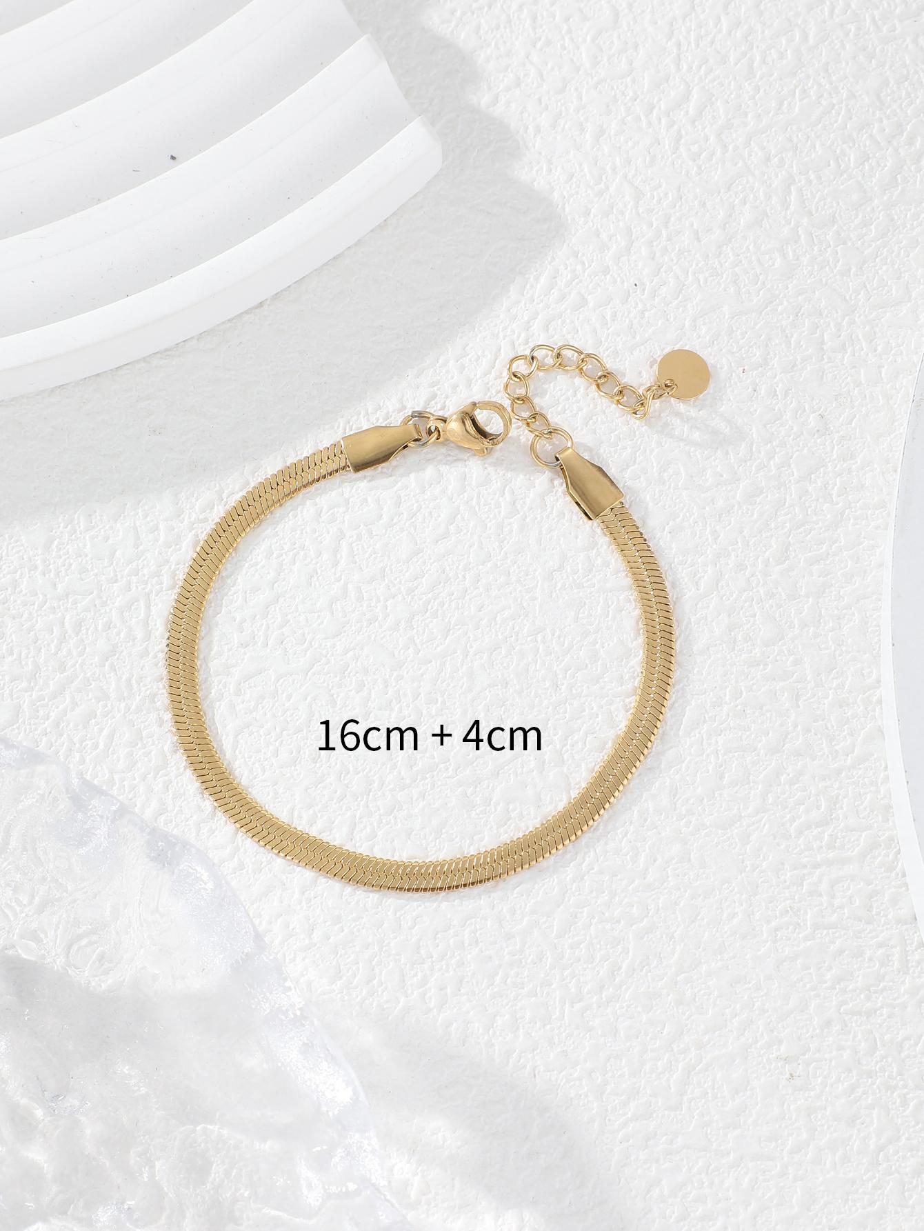 Simple Style Classic Style Solid Color 304 Stainless Steel 14K Gold Plated Bracelets In Bulk display picture 3