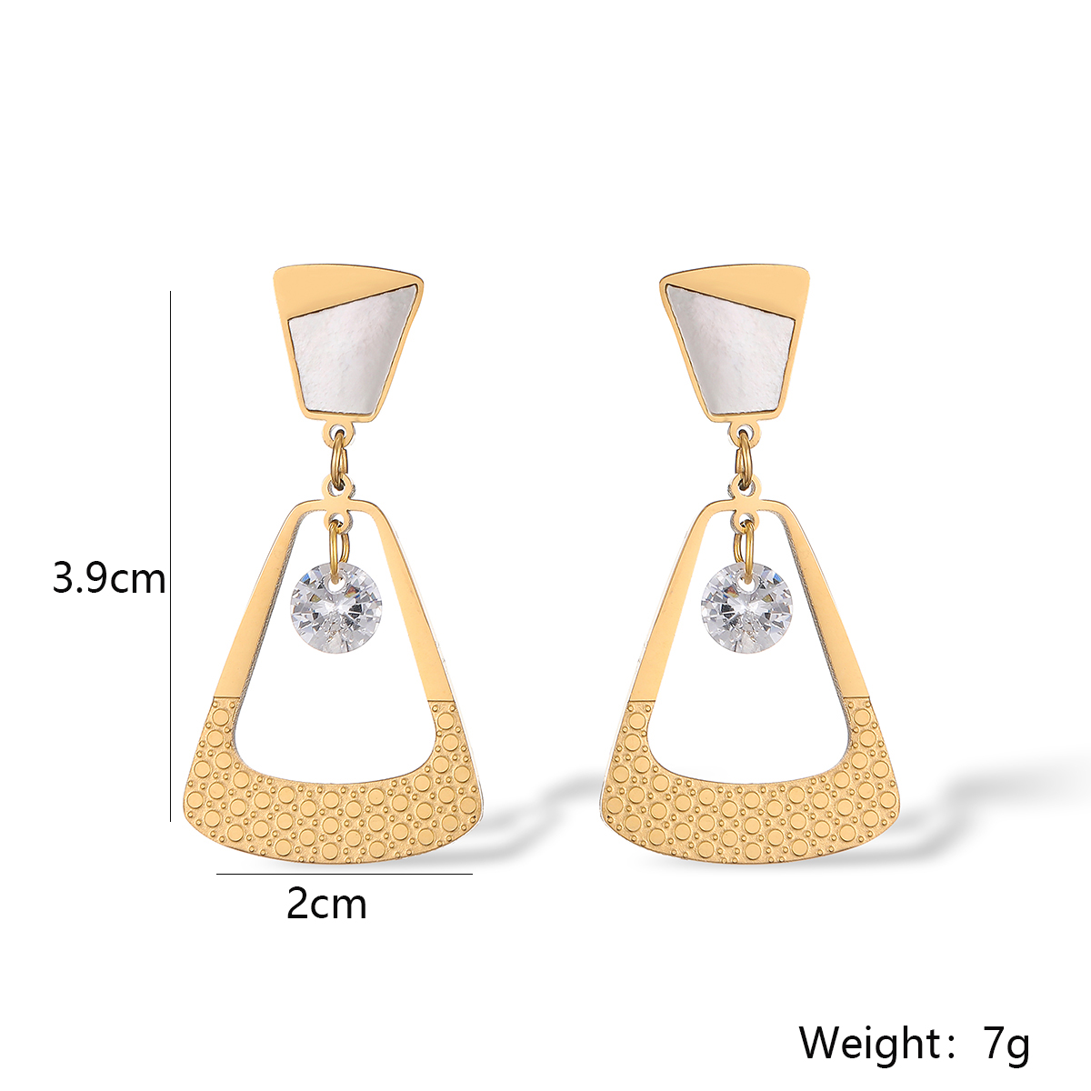 1 Pair Simple Style Commute Butterfly Plating Inlay 304 Stainless Steel Zircon 18K Gold Plated Drop Earrings display picture 1