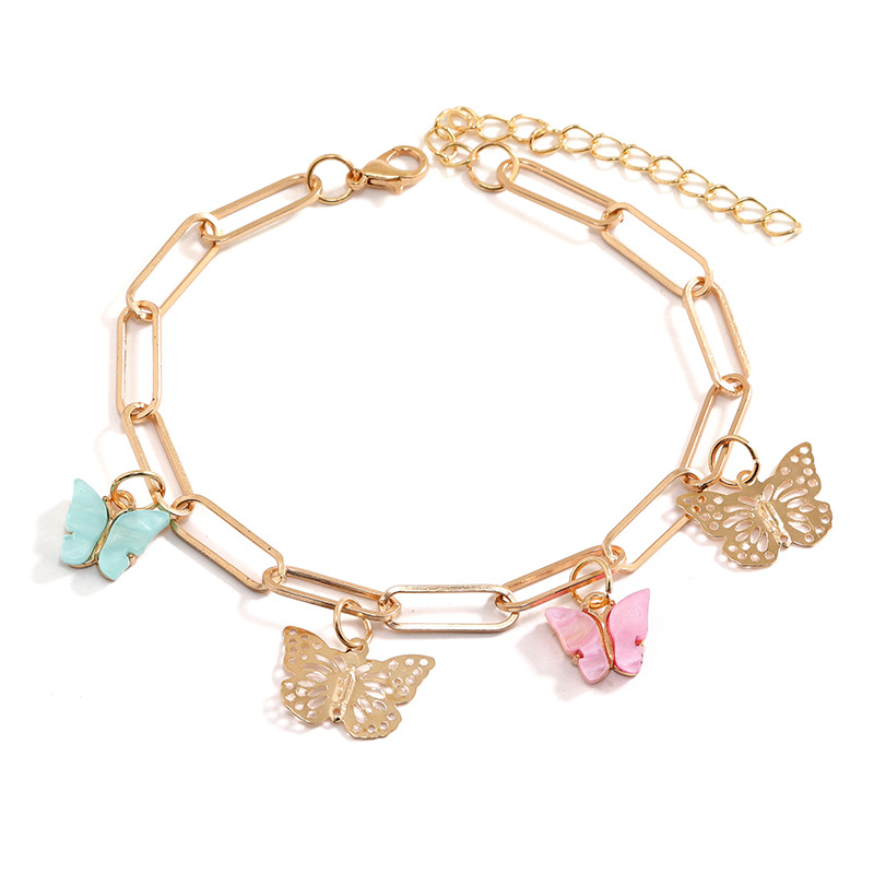 Simple Style Commute Butterfly Alloy Hollow Out Women's Anklet display picture 1