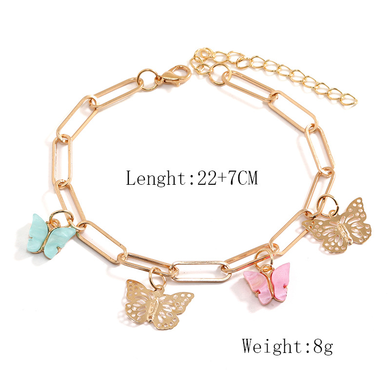 Simple Style Commute Butterfly Alloy Hollow Out Women's Anklet display picture 2