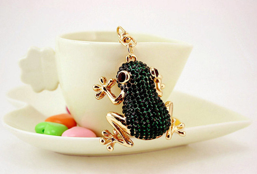 Simple Style Frog Zinc Alloy Inlay Rhinestones Women's Keychain display picture 2