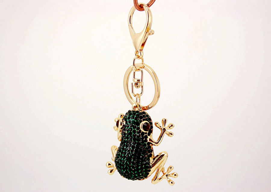 Simple Style Frog Zinc Alloy Inlay Rhinestones Women's Keychain display picture 3