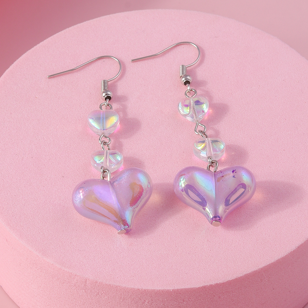 1 Pair Cute Heart Shape Alloy Drop Earrings display picture 4