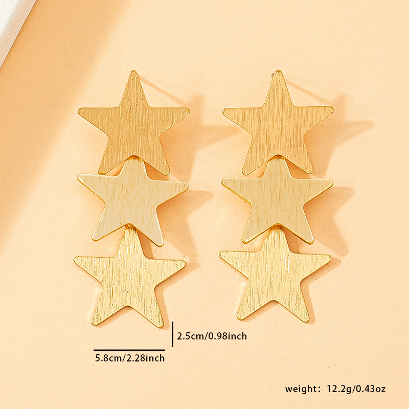 1 Pair Simple Style Star Alloy Drop Earrings display picture 4