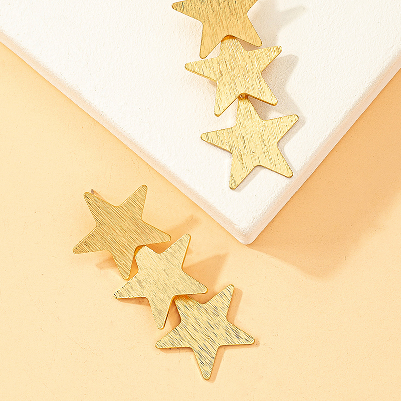 1 Pair Simple Style Star Alloy Drop Earrings display picture 3
