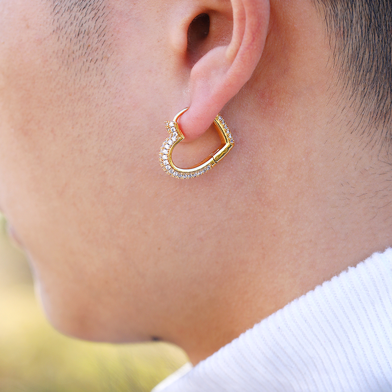 1 Pair Elegant Sweet Heart Shape Inlay Copper Zircon Earrings display picture 9