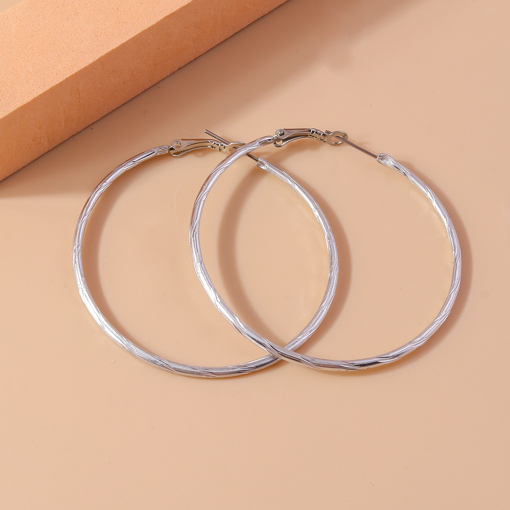 1 Pair Simple Style Circle Alloy Hoop Earrings display picture 9