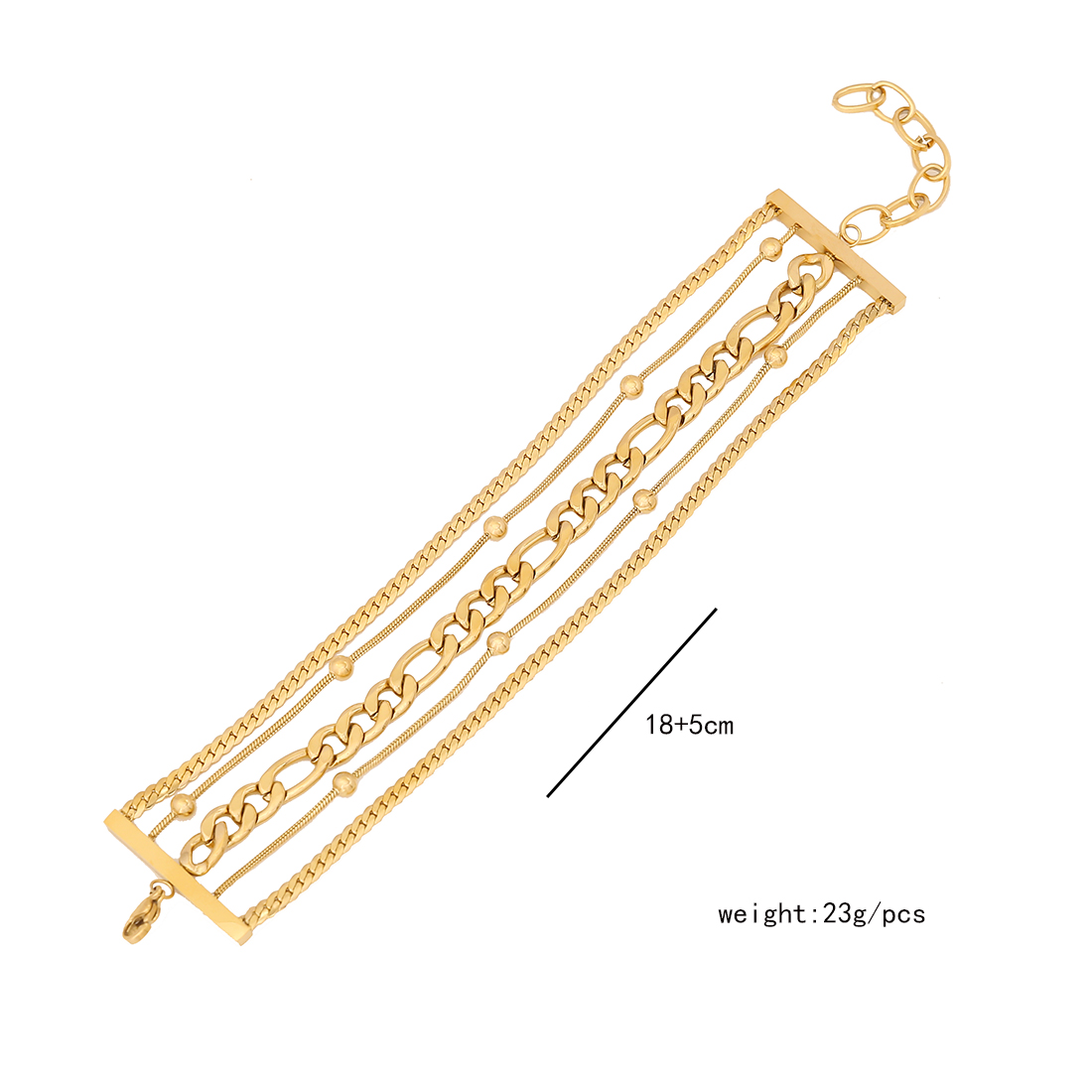 Einfacher Stil Geometrisch Rostfreier Stahl 18 Karat Vergoldet Armbänder In Masse display picture 5
