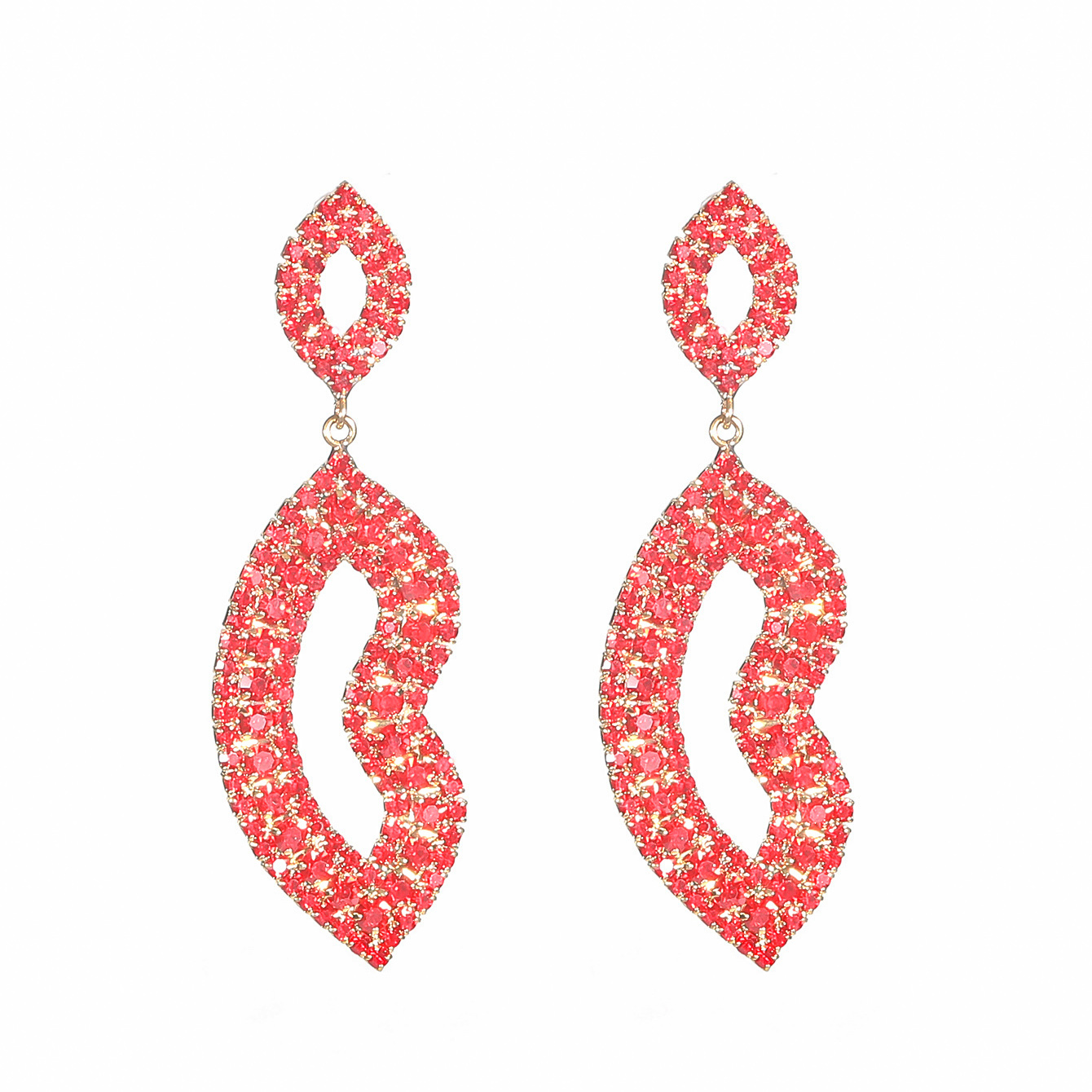 1 Pair Elegant Luxurious Solid Color Inlay Alloy Rhinestones Drop Earrings display picture 3