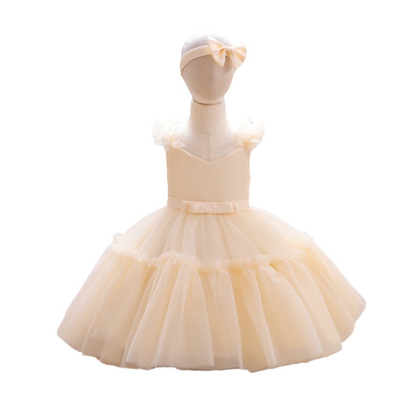 Elegant Princess Solid Color Polyester Girls Dresses display picture 1