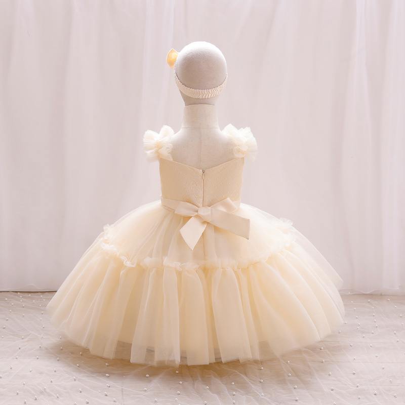 Elegant Princess Solid Color Polyester Girls Dresses display picture 2