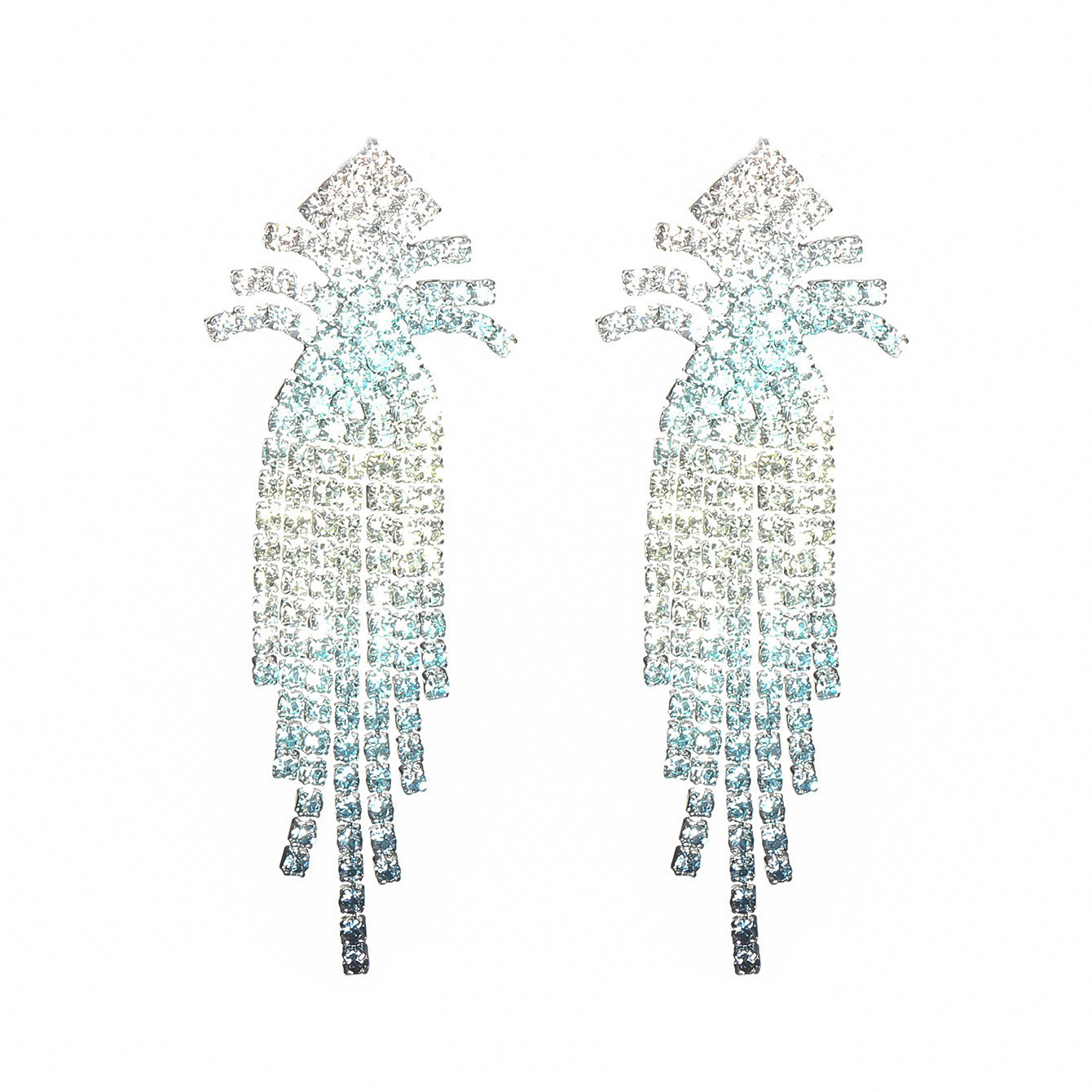 1 Pair Luxurious Geometric Plating Inlay Alloy Rhinestones Drop Earrings display picture 5