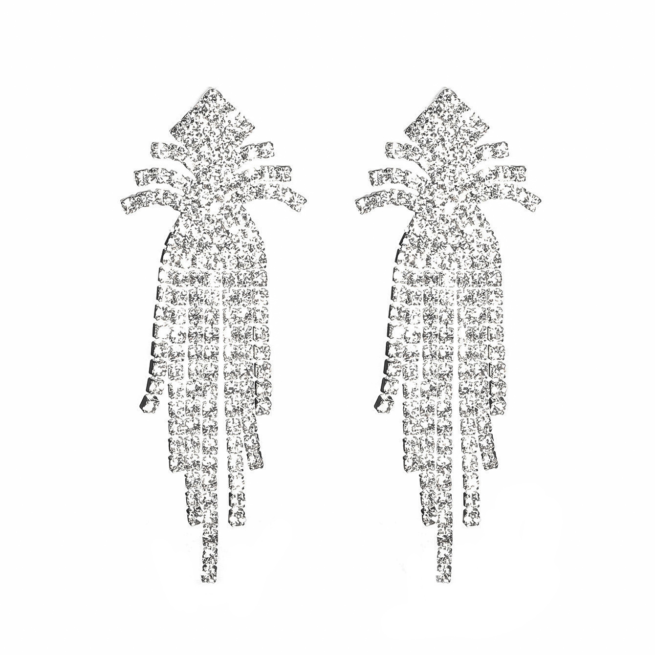 1 Pair Luxurious Geometric Plating Inlay Alloy Rhinestones Drop Earrings display picture 7