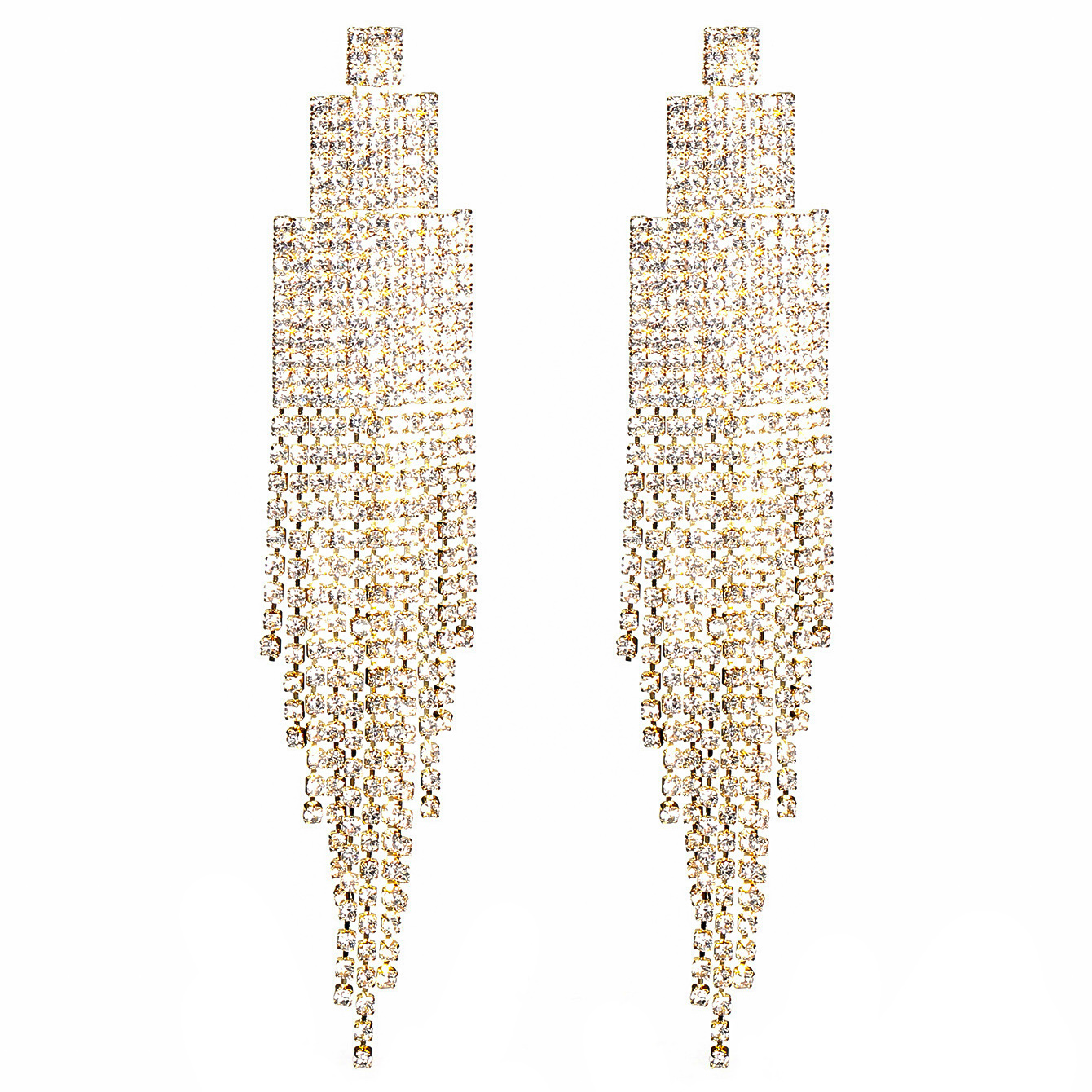 1 Pair Elegant Luxurious Geometric Inlay Alloy Rhinestones Drop Earrings display picture 4