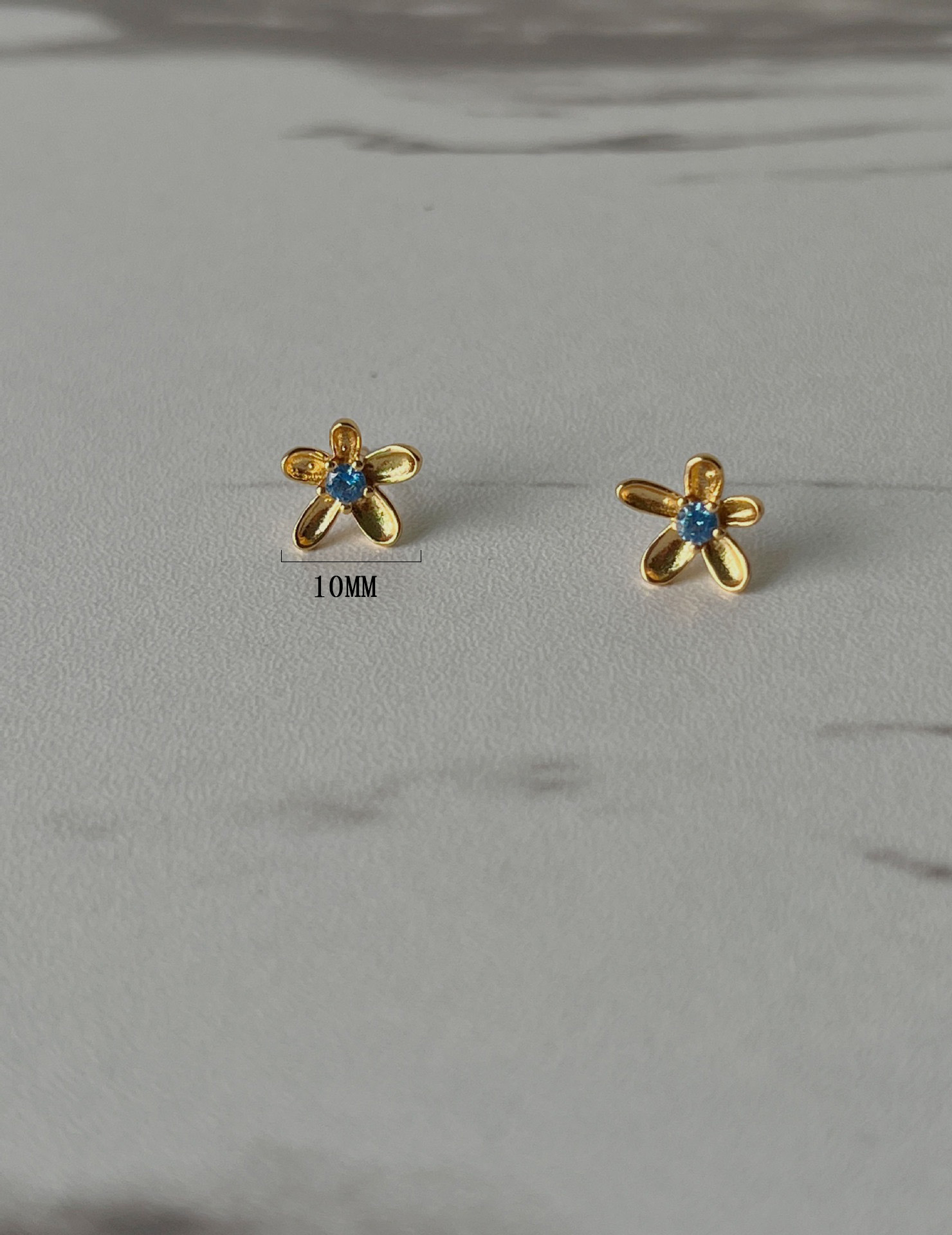 1 Piece Casual Flower Plating Sterling Silver Zircon 18k Gold Plated Silver Plated Ear Studs display picture 6