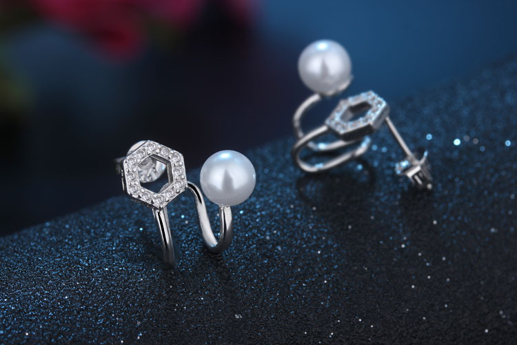 1 Paar Basic Moderner Stil Klassischer Stil Geometrisch Inlay Kupfer Künstliche Perlen Zirkon Ohrringe display picture 6
