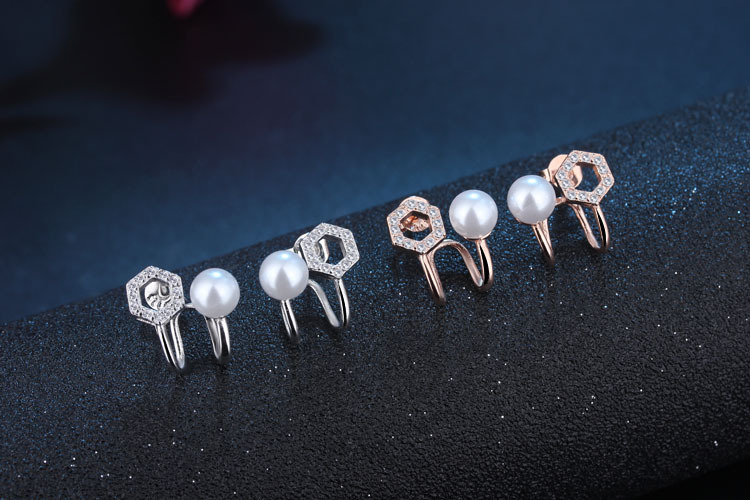 1 Paar Basic Moderner Stil Klassischer Stil Geometrisch Inlay Kupfer Künstliche Perlen Zirkon Ohrringe display picture 8