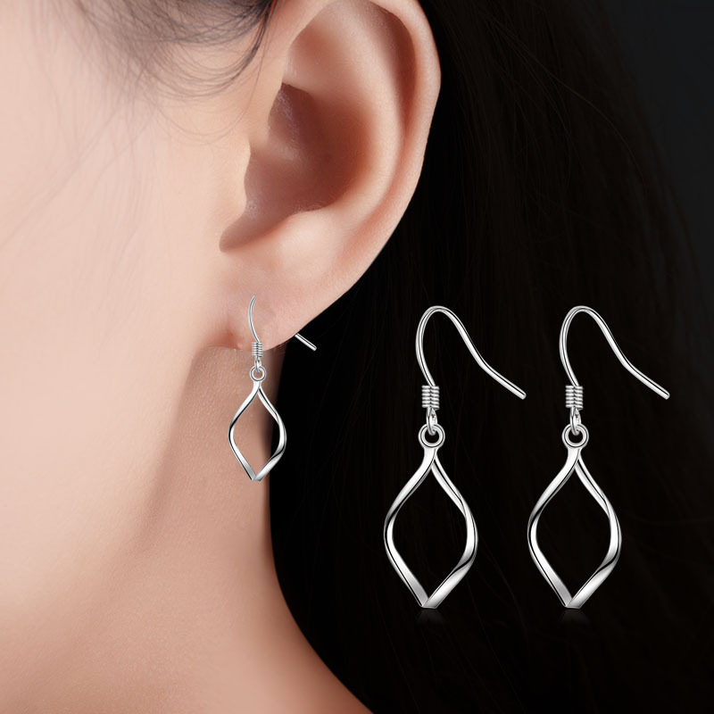 1 Pair Simple Style Geometric Plating Copper White Gold Plated Drop Earrings display picture 1
